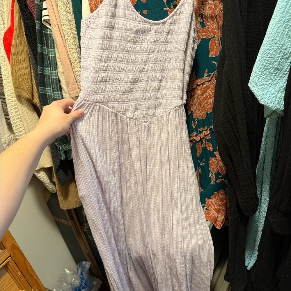 Lilac Textured Maxi Dress - Sleeveless Summer Dress